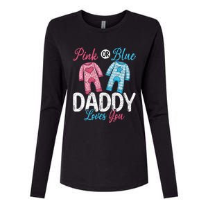 Future Dad Pink Or Blue Daddy Loves You Gender Reveal Gift Womens Cotton Relaxed Long Sleeve T-Shirt