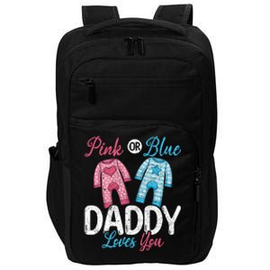 Future Dad Pink Or Blue Daddy Loves You Gender Reveal Gift Impact Tech Backpack