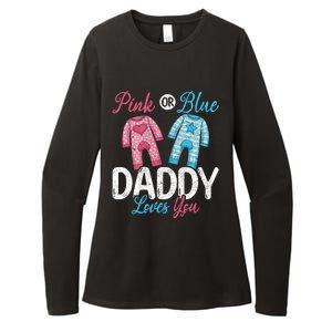 Future Dad Pink Or Blue Daddy Loves You Gender Reveal Gift Womens CVC Long Sleeve Shirt