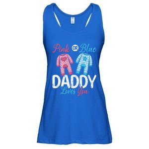 Future Dad Pink Or Blue Daddy Loves You Gender Reveal Gift Ladies Essential Flowy Tank