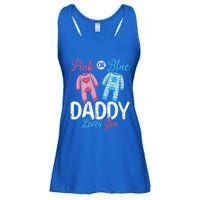 Future Dad Pink Or Blue Daddy Loves You Gender Reveal Gift Ladies Essential Flowy Tank