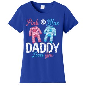 Future Dad Pink Or Blue Daddy Loves You Gender Reveal Gift Women's T-Shirt