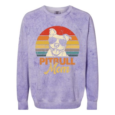 Funny Dog Pitbull Mom Pittie Mom Mother's Day Colorblast Crewneck Sweatshirt