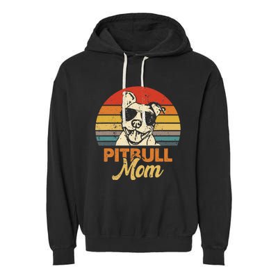 Funny Dog Pitbull Mom Pittie Mom Mother's Day Garment-Dyed Fleece Hoodie