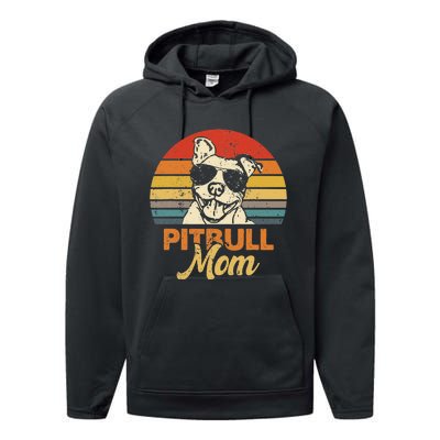 Funny Dog Pitbull Mom Pittie Mom Mother's Day Performance Fleece Hoodie