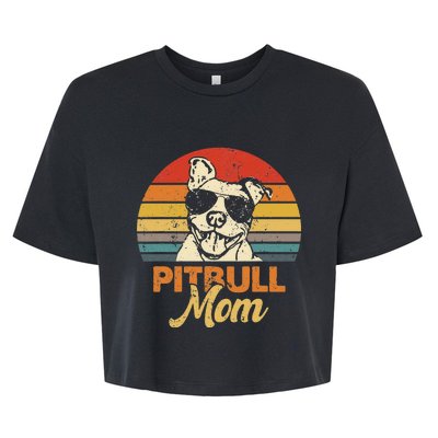 Funny Dog Pitbull Mom Pittie Mom Mother's Day Bella+Canvas Jersey Crop Tee