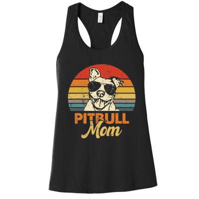 Funny Dog Pitbull Mom Pittie Mom Mother's Day Women's Racerback Tank