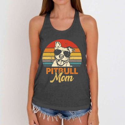 Funny Dog Pitbull Mom Pittie Mom Mother's Day Women's Knotted Racerback Tank