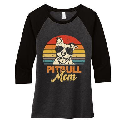 Funny Dog Pitbull Mom Pittie Mom Mother's Day Women's Tri-Blend 3/4-Sleeve Raglan Shirt