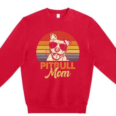 Funny Dog Pitbull Mom Pittie Mom Mother's Day Premium Crewneck Sweatshirt