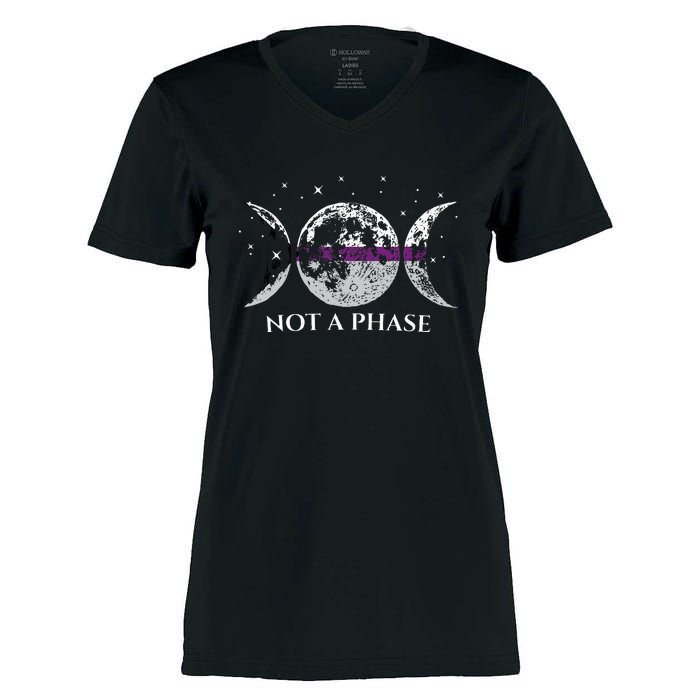 Funny Demisexual Pride Flag Not A Phase Women's Momentum V-Neck T-Shirt