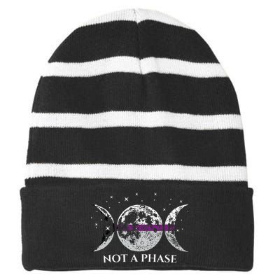 Funny Demisexual Pride Flag Not A Phase Striped Beanie with Solid Band