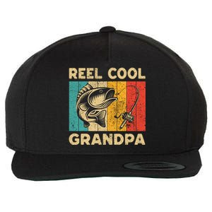 FatherS Day Present Funny Fishing Reel Cool Grandpa Wool Snapback Cap