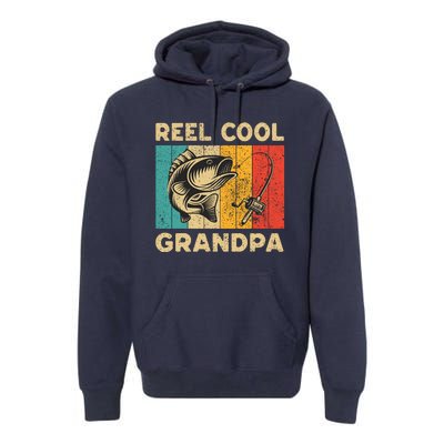 FatherS Day Present Funny Fishing Reel Cool Grandpa Premium Hoodie