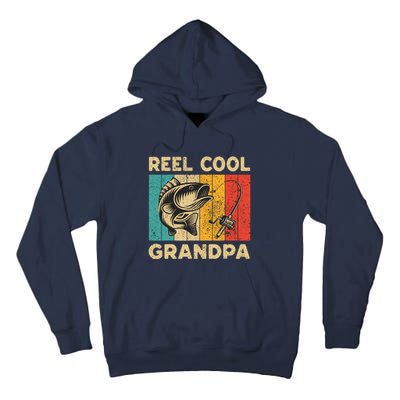 FatherS Day Present Funny Fishing Reel Cool Grandpa Tall Hoodie