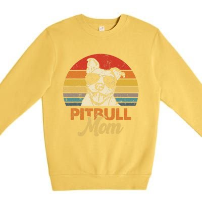 Funny Dog Pitbull Mom Pittie Mom Mother's Day Premium Crewneck Sweatshirt