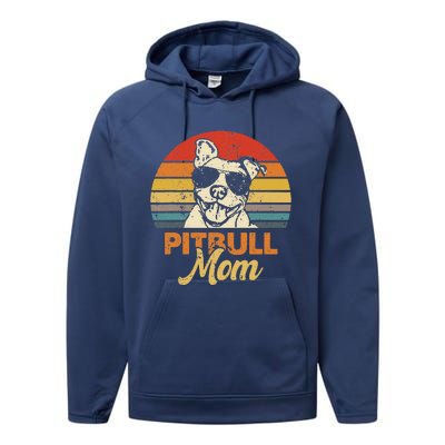 Funny Dog Pitbull Mom Pittie Mom Mother's Day Performance Fleece Hoodie