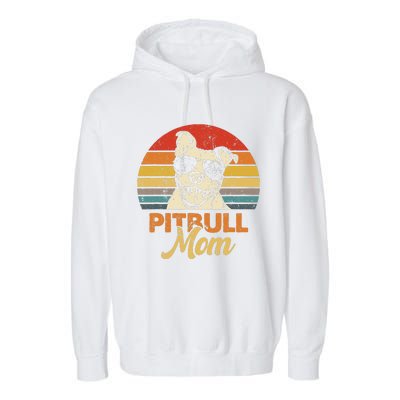 Funny Dog Pitbull Mom Pittie Mom Mother's Day Garment-Dyed Fleece Hoodie