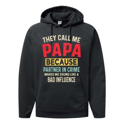 FatherS Day Papa Partner In Crime Performance Fleece Hoodie