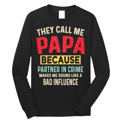 FatherS Day Papa Partner In Crime Long Sleeve Shirt