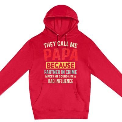 FatherS Day Papa Partner In Crime Premium Pullover Hoodie