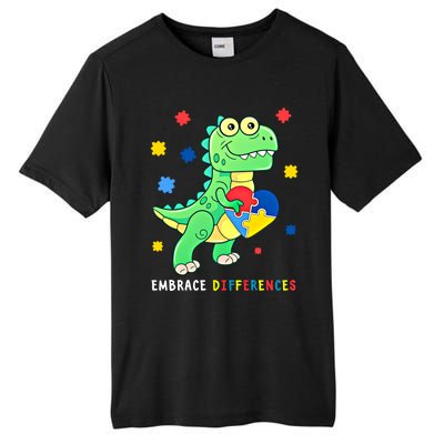 Funny Dinosaur Puzzle Piece Autism Awareness Cool Gift Tall Fusion ChromaSoft Performance T-Shirt