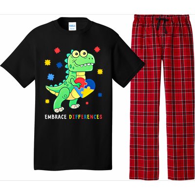 Funny Dinosaur Puzzle Piece Autism Awareness Cool Gift Pajama Set