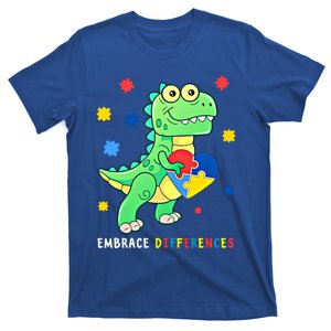 Funny Dinosaur Puzzle Piece Autism Awareness Cool Gift T-Shirt