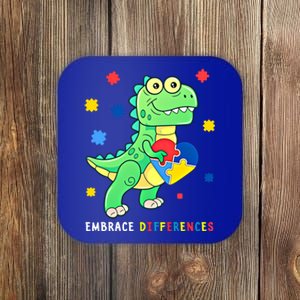 Funny Dinosaur Puzzle Piece Autism Awareness Cool Gift Coaster