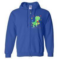 Funny Dinosaur Puzzle Piece Autism Awareness Cool Gift Full Zip Hoodie