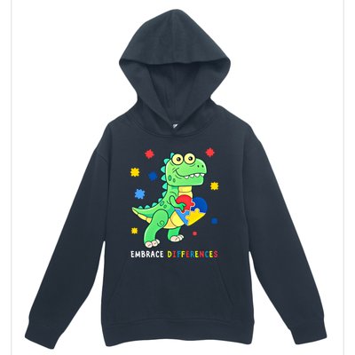 Funny Dinosaur Puzzle Piece Autism Awareness Cool Gift Urban Pullover Hoodie