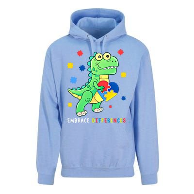 Funny Dinosaur Puzzle Piece Autism Awareness Cool Gift Unisex Surf Hoodie