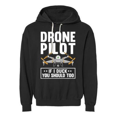 Funny Drone Pilot For RC Racing Pilots Flying FPV Garment-Dyed Fleece Hoodie