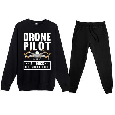 Funny Drone Pilot For RC Racing Pilots Flying FPV Premium Crewneck Sweatsuit Set