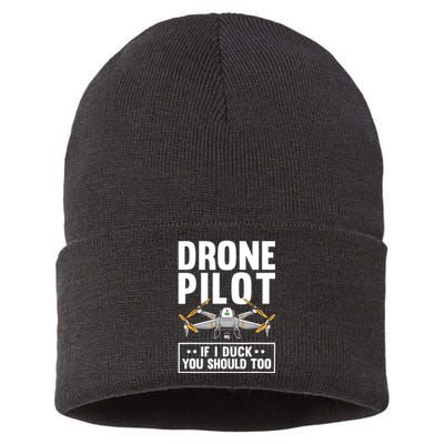 Funny Drone Pilot For RC Racing Pilots Flying FPV Sustainable Knit Beanie