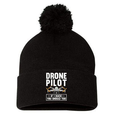 Funny Drone Pilot For RC Racing Pilots Flying FPV Pom Pom 12in Knit Beanie