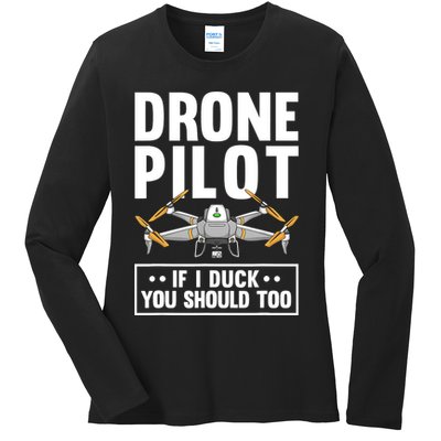 Funny Drone Pilot For RC Racing Pilots Flying FPV Ladies Long Sleeve Shirt