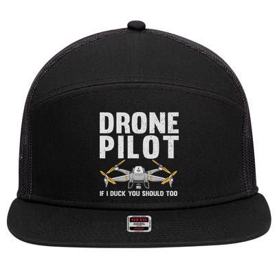 Funny Drone Pilot Design For Women Drone Operator 7 Panel Mesh Trucker Snapback Hat