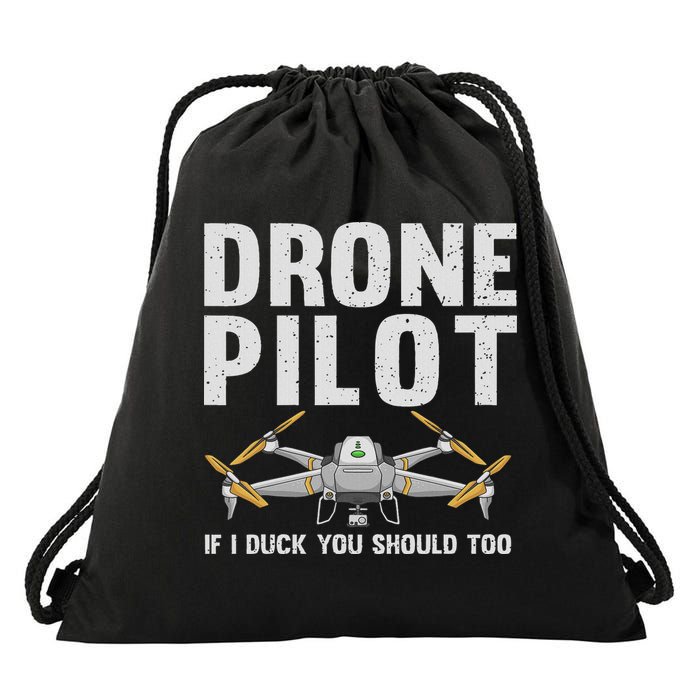 Funny Drone Pilot Design For Women Drone Operator Drawstring Bag