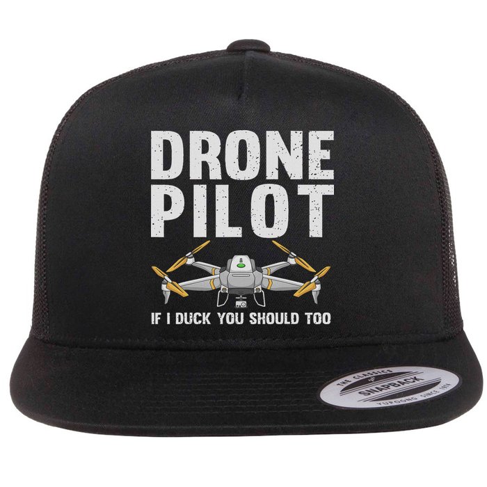 Funny Drone Pilot Design For Women Drone Operator Flat Bill Trucker Hat