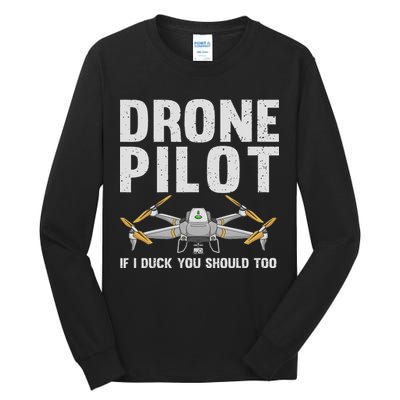 Funny Drone Pilot Design For Women Drone Operator Tall Long Sleeve T-Shirt