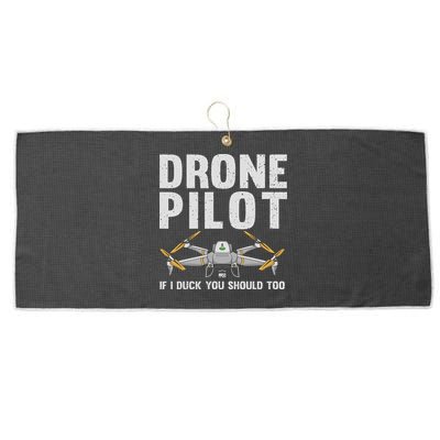 Funny Drone Pilot Design For Women Drone Operator Large Microfiber Waffle Golf Towel