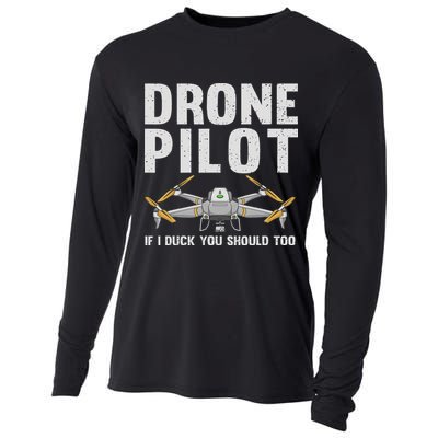 Funny Drone Pilot Design For Women Drone Operator Cooling Performance Long Sleeve Crew