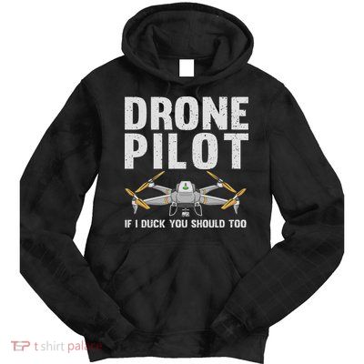 Funny Drone Pilot Design For Women Drone Operator Tie Dye Hoodie