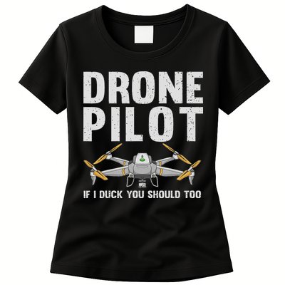 Funny Drone Pilot Design For Women Drone Operator Womens T-Shirt