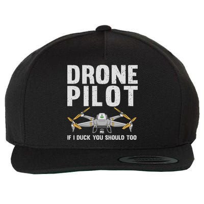 Funny Drone Pilot Design For Women Drone Operator Wool Snapback Cap