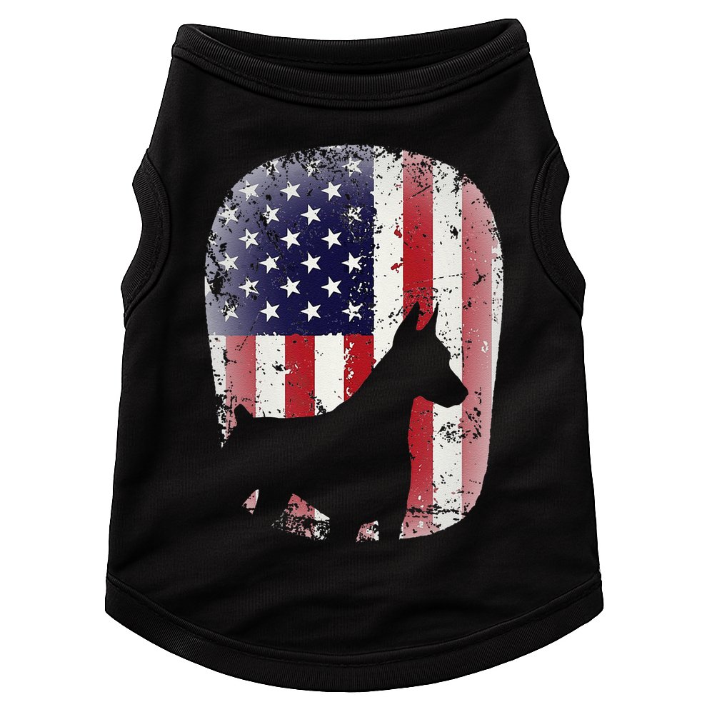 Funny Doberman Pinscher Art For  Doberman US Flag Doggie Tank