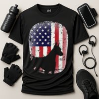Funny Doberman Pinscher Art For  Doberman US Flag Cooling Performance Crew T-Shirt