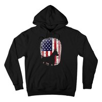 Funny Doberman Pinscher Art For  Doberman US Flag Hoodie