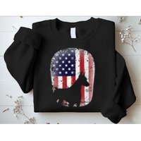 Funny Doberman Pinscher Art For  Doberman US Flag Sweatshirt